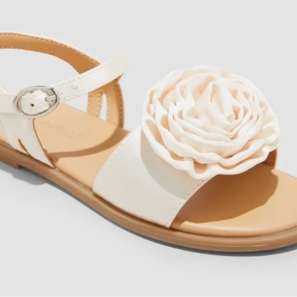 Satin blush Sandals with Floral Accent cat and jack size 3